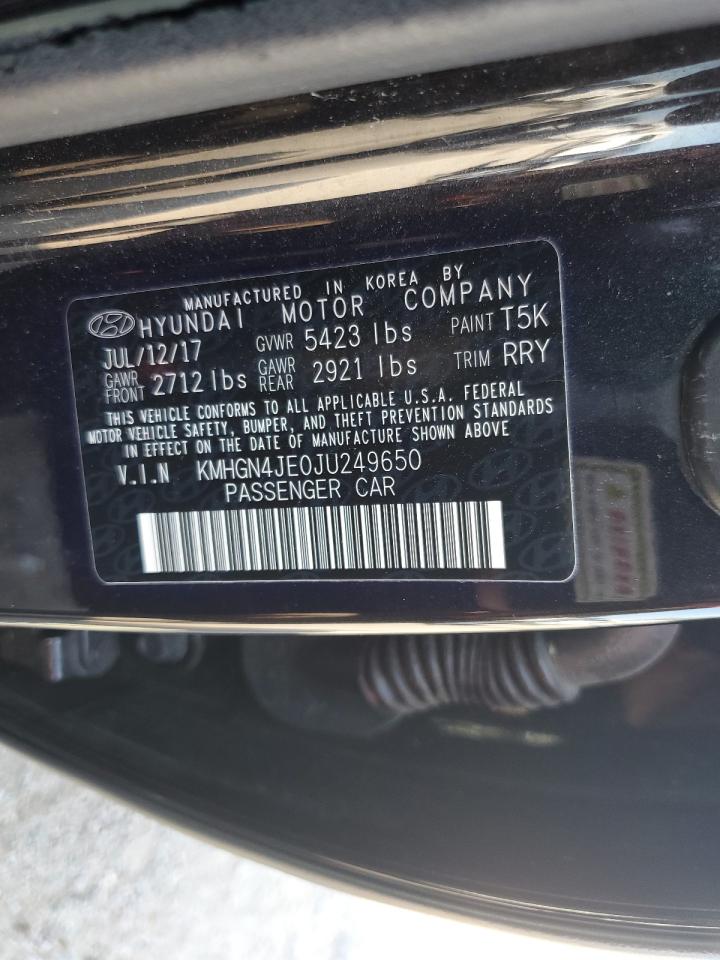 2018 Genesis G80 Base VIN: KMHGN4JE0JU249650 Lot: 60275565