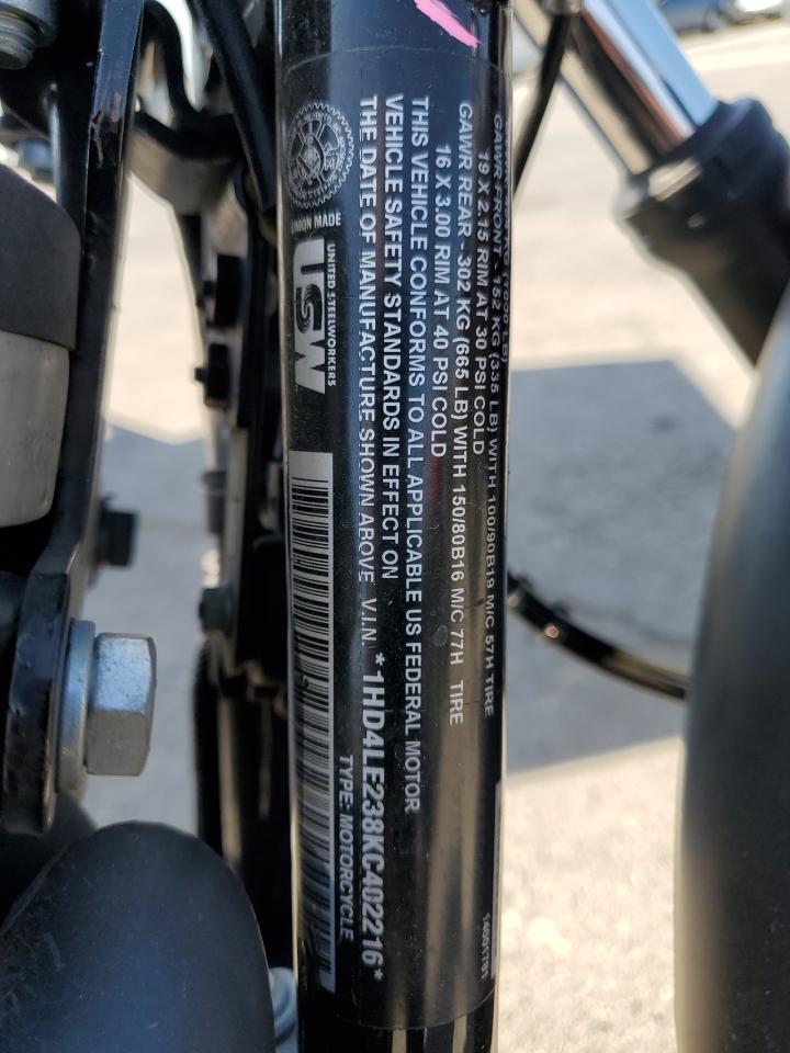 2022 Harley-Davidson Xl883 N VIN: 1HD4LE238KC402216 Lot: 62880025