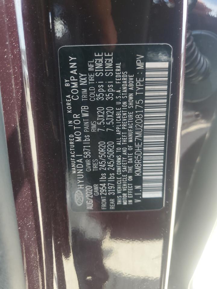 2021 Hyundai Palisade Limited VIN: KM8R5DHE7MU208175 Lot: 60885265