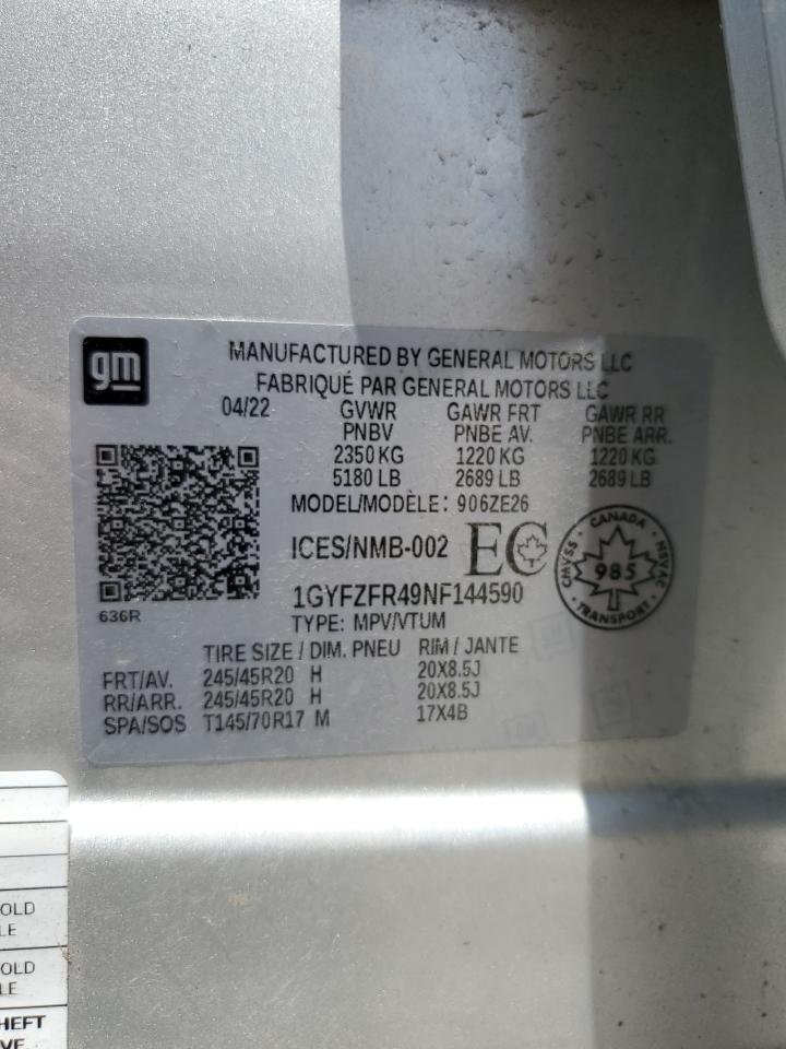 2022 Cadillac Xt4 Sport VIN: 1GYFZFR49NF144590 Lot: 61371695