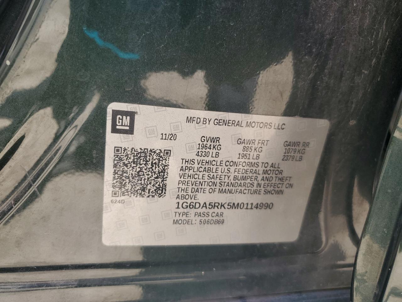 2021 Cadillac Ct4 Luxury VIN: 1G6DA5RK5M0114990 Lot: 62004765