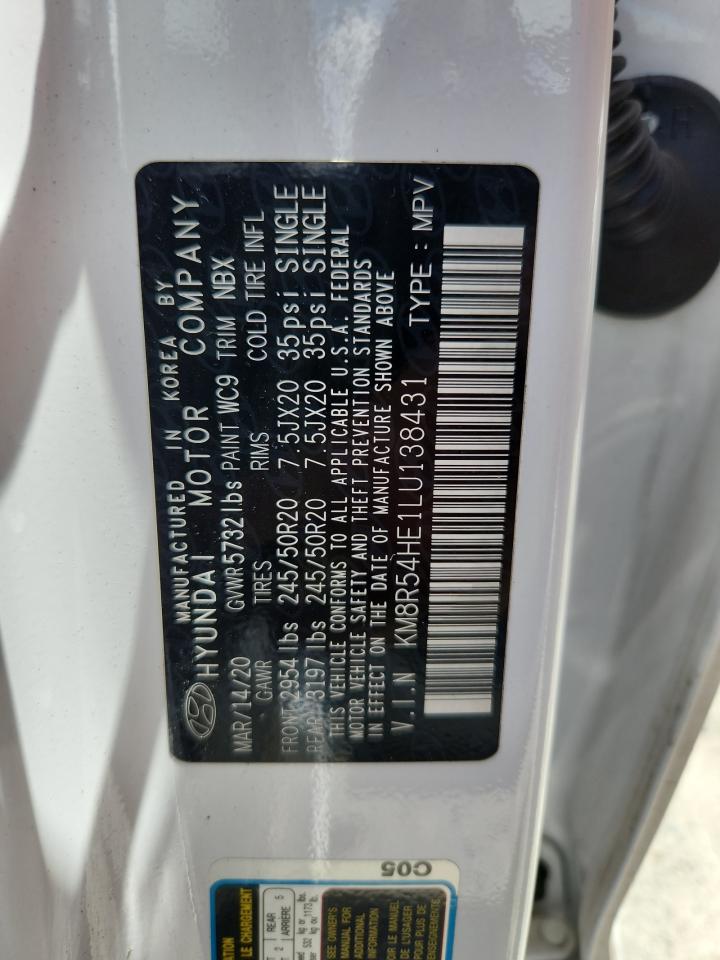 2020 Hyundai Palisade Limited VIN: KM8R54HE1LU138431 Lot: 61176225