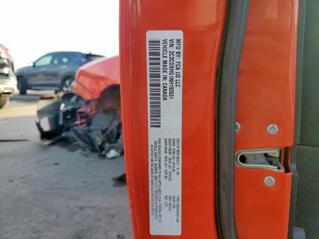 DODGE CHARGER 2022 VIN 2C3CDXHG1NH192631 фото 12