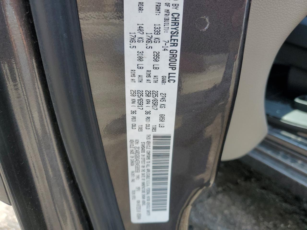 2014 Dodge Grand Caravan Se VIN: 2C4RDGBG4ER458958 Lot: 60696815