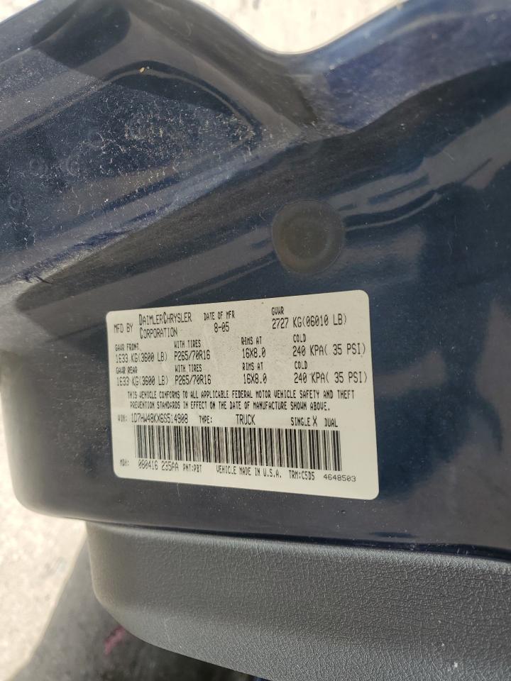 2006 Dodge Dakota Quad Slt VIN: 1D7HW48KX6S514908 Lot: 61878055