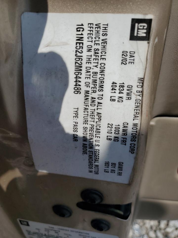 2002 Chevrolet Malibu Ls VIN: 1G1NE52J62M644486 Lot: 61826075