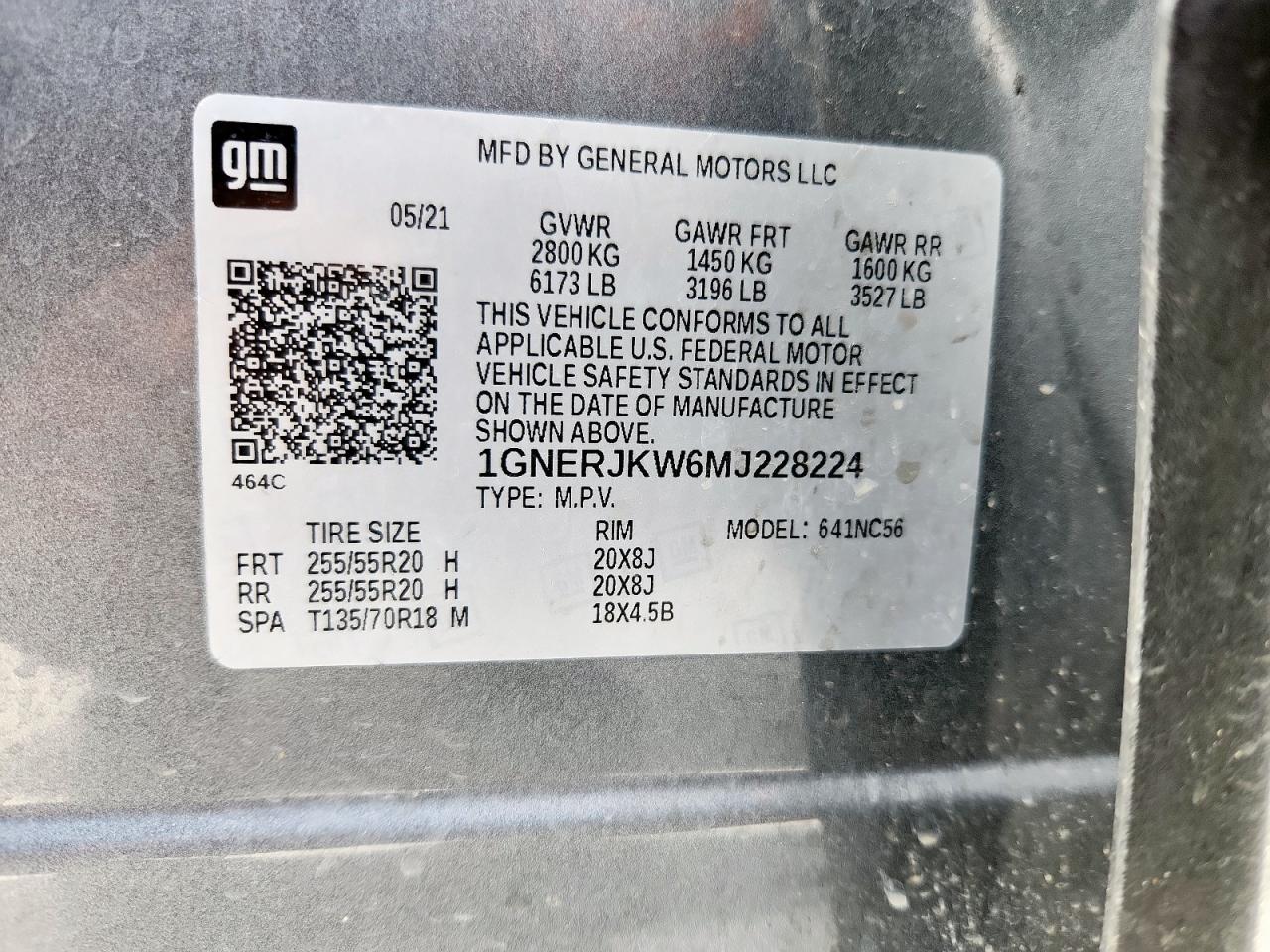 2021 Chevrolet Traverse Rs VIN: 1GNERJKW6MJ228224 Lot: 58991335