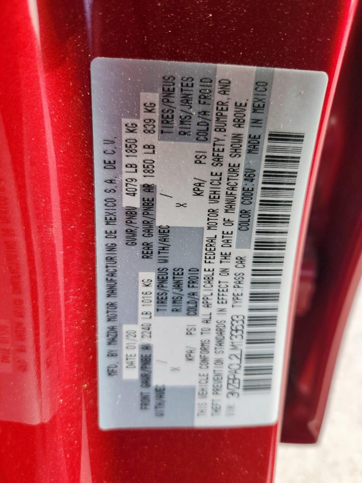 2020 Mazda 3 Select VIN: 3MZBPACL2LM133633 Lot: 61866975