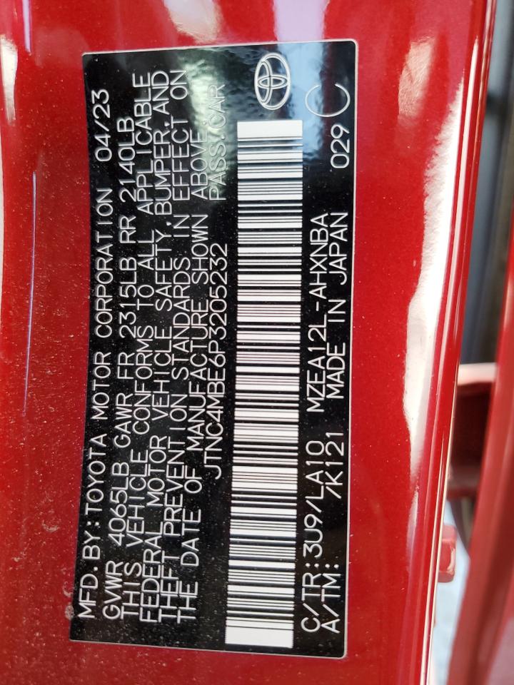 2023 Toyota Corolla Xse VIN: JTNC4MBE6P3205232 Lot: 62327015