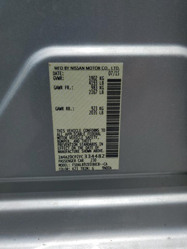 2015 Nissan Leaf S VIN: 1N4AZ0CP2FC334482 Lot: 61591665