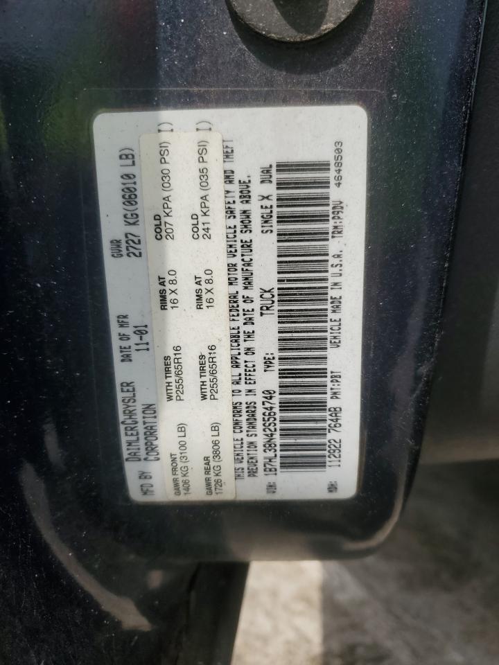2002 Dodge Dakota Quad Sport VIN: 1B7HL38N42S564740 Lot: 62684305