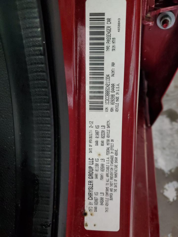 2012 Chrysler 200 Touring VIN: 1C3CCBBB5CN211334 Lot: 59051835