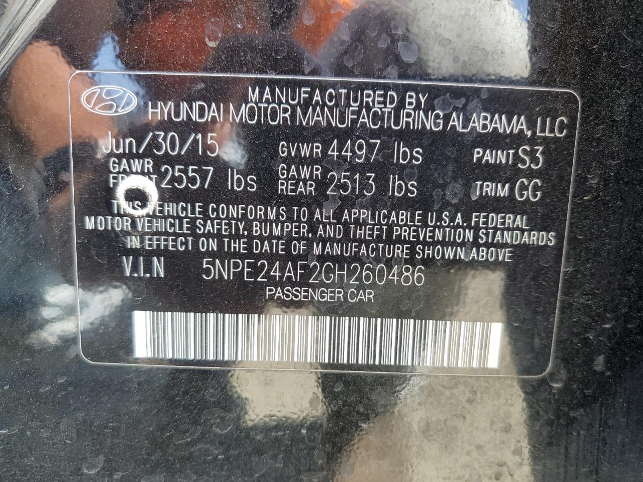 HYUNDAI SONATA 2016 VIN 5NPE24AF2GH260486 фото 12