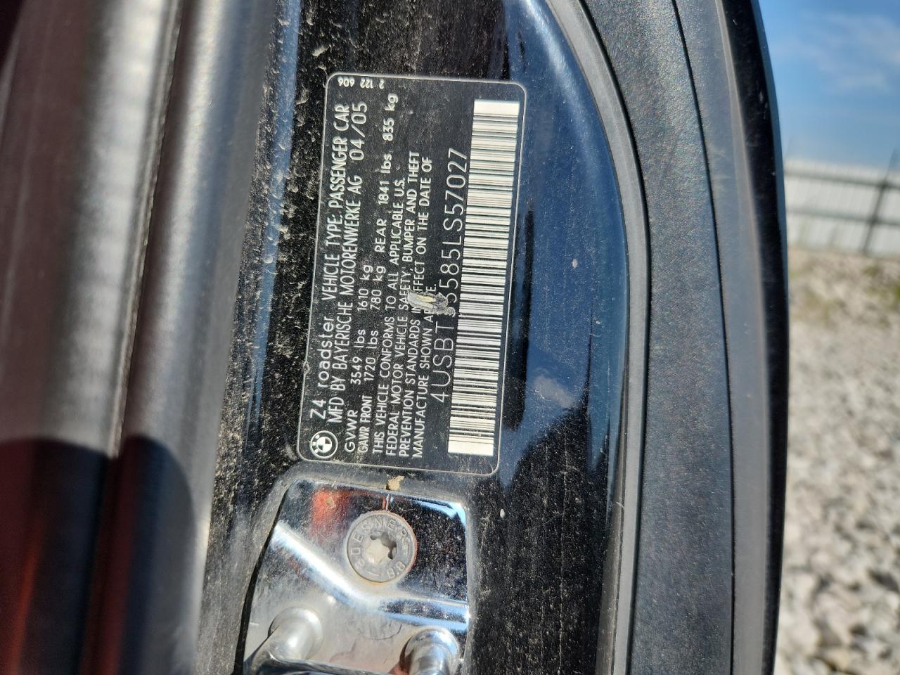 2005 BMW Z4 2.5 VIN: 4USBT33585LS57027 Lot: 62879745