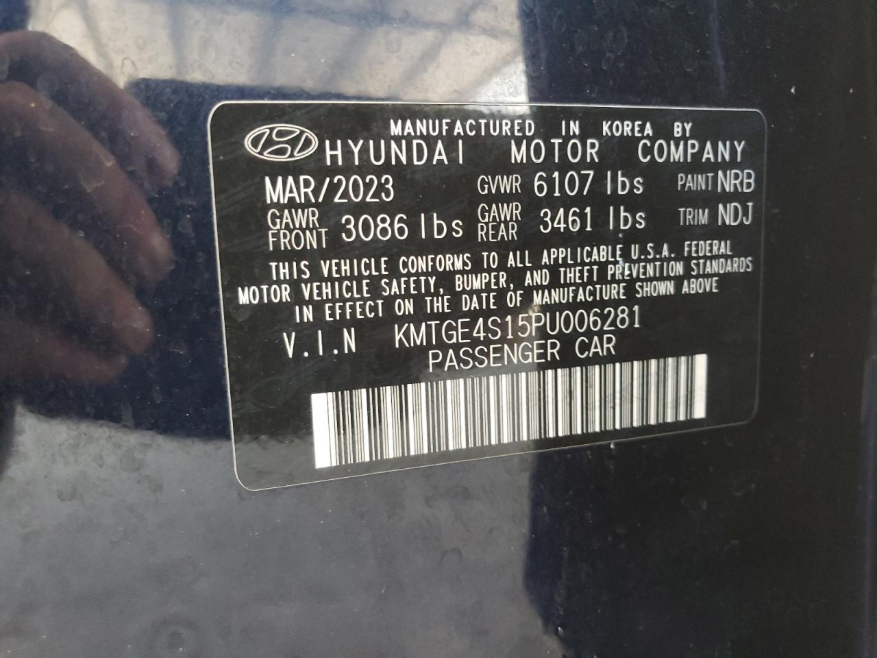 2023 Genesis G80 VIN: KMTGE4S15PU006281 Lot: 61393885