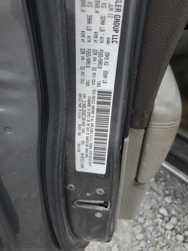 DODGE DURANGO 2012 VIN 1C4RDJDG8CC301403 фото 12
