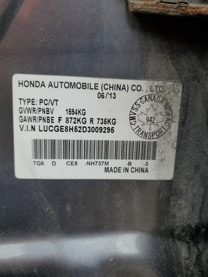 2013 Honda Fit Lx VIN: LUCGE8H52D3009295 Lot: 62182005