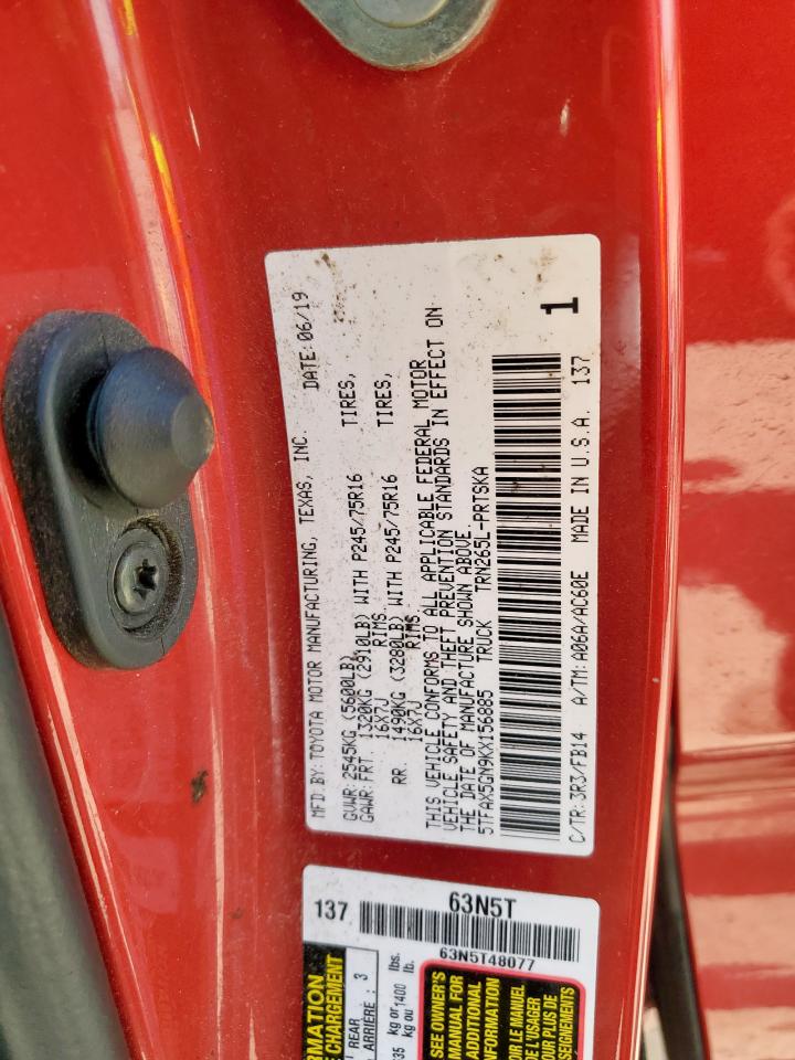 TOYOTA TACOMA 2019 VIN 5TFAX5GN9KX156885 photo 13