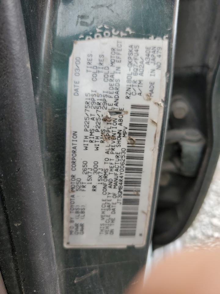 2000 Toyota 4Runner VIN: JT3GM84R4Y0062530 Lot: 59552675