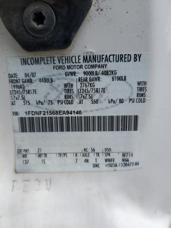 2008 Ford F250 Super Duty VIN: 1FDNF21568EA94146 Lot: 62833975