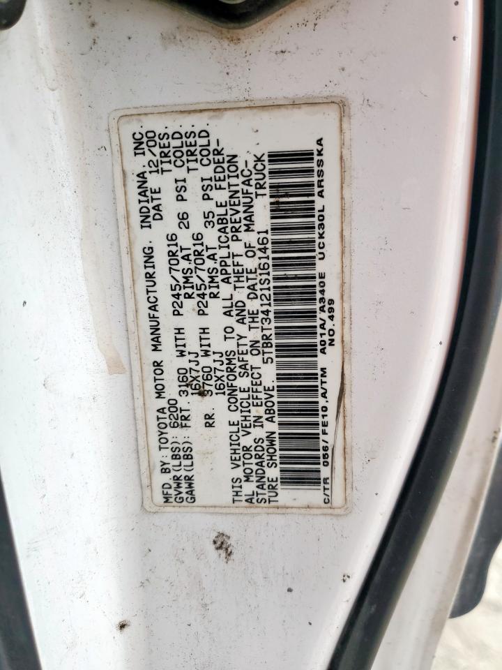 2001 Toyota Tundra Access Cab VIN: 5TBRT34121S161461 Lot: 62516815
