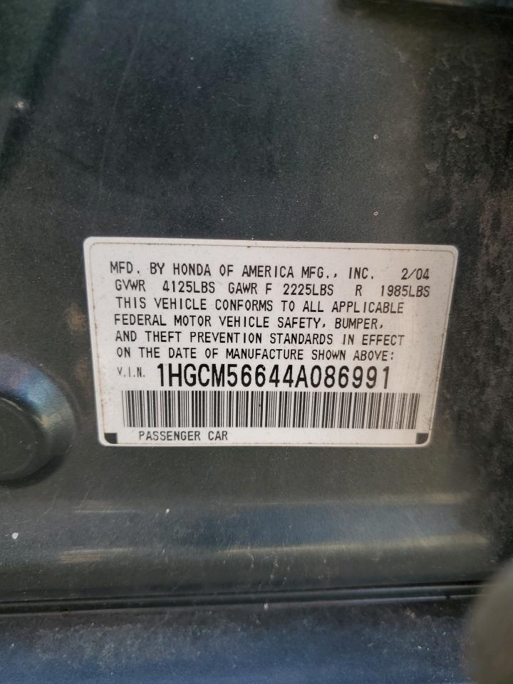 HONDA ACCORD 2004 VIN 1HGCM56644A086991 photo 12