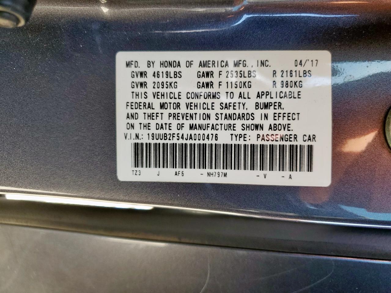 2018 Acura Tlx Tech VIN: 19UUB2F54JA000476 Lot: 61545195
