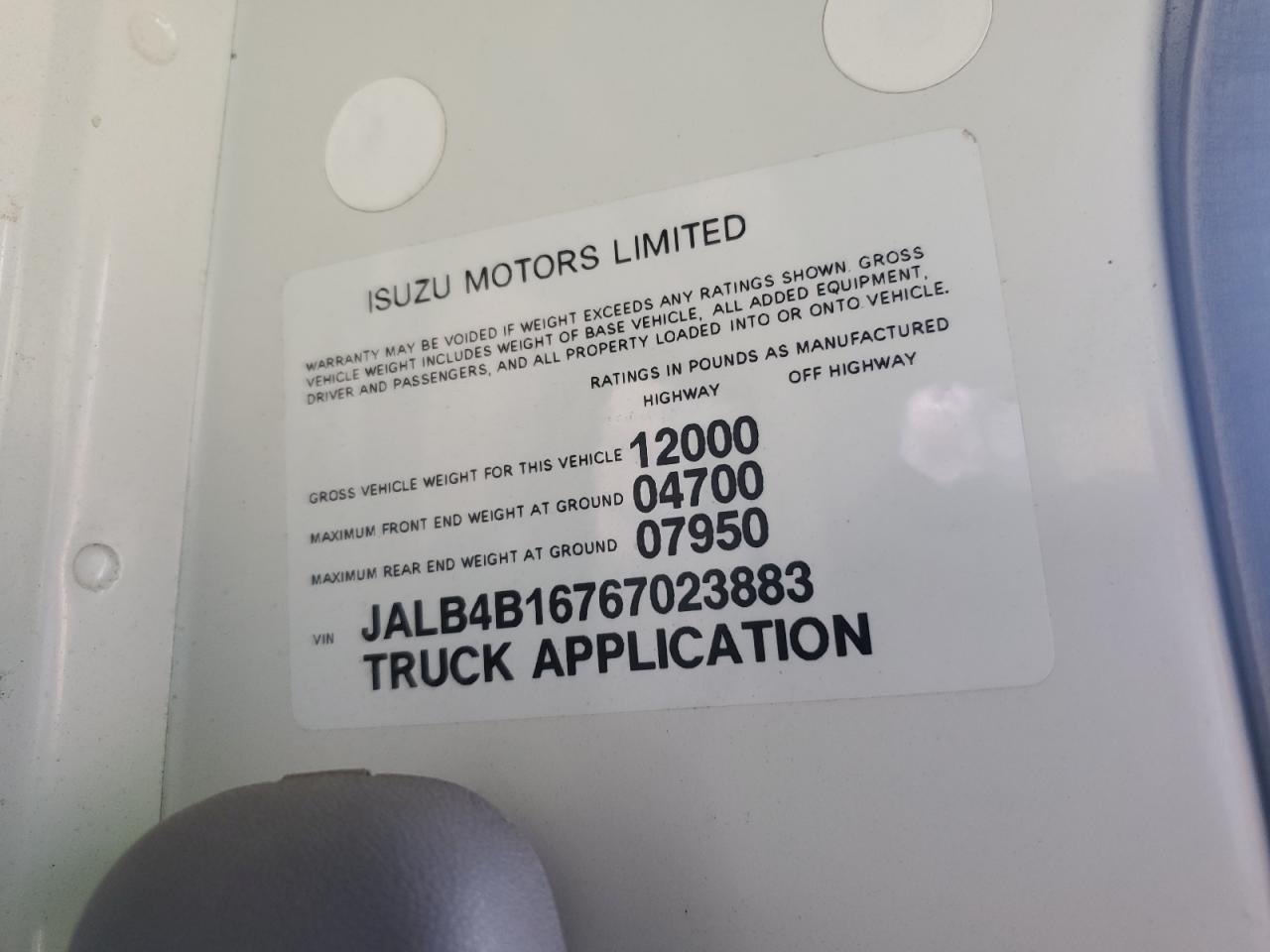 2006 Isuzu Npr VIN: JALB4B16767023883 Lot: 60002285