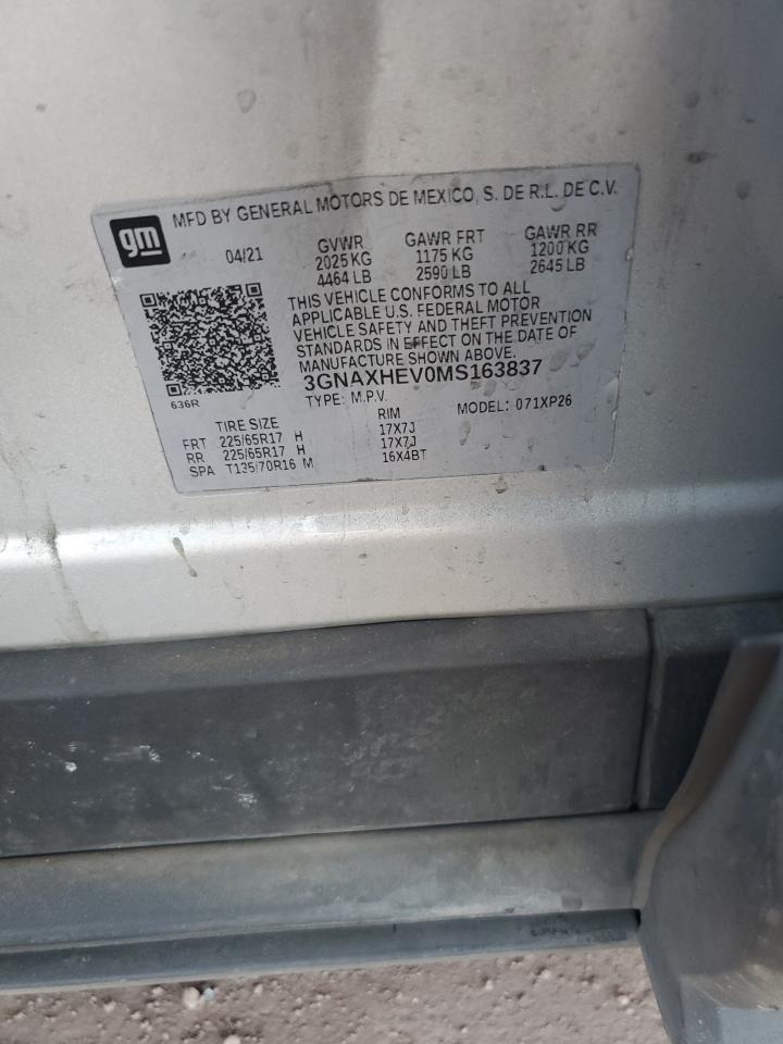 CHEVROLET EQUINOX 2021 VIN 3GNAXHEV0MS163837 zdjęcie 12