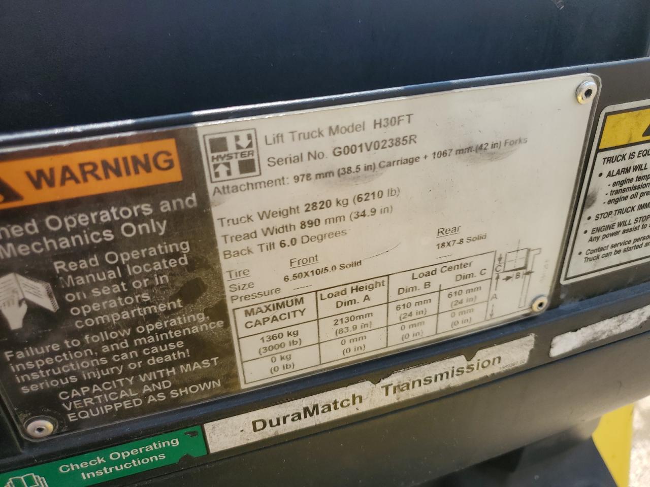 HYST FORKLIFT 2017 VIN G001V02385R фото 10