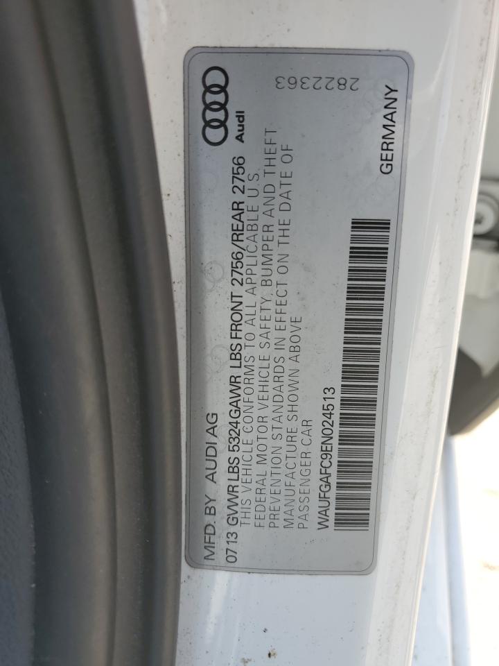 2014 Audi A6 Premium Plus VIN: WAUFGAFC9EN024513 Lot: 62300775