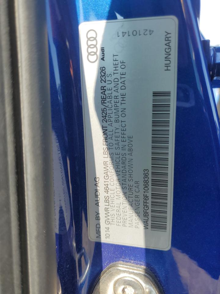 2015 Audi S3 Premium Plus VIN: WAUBFGFF6F1068363 Lot: 59728735