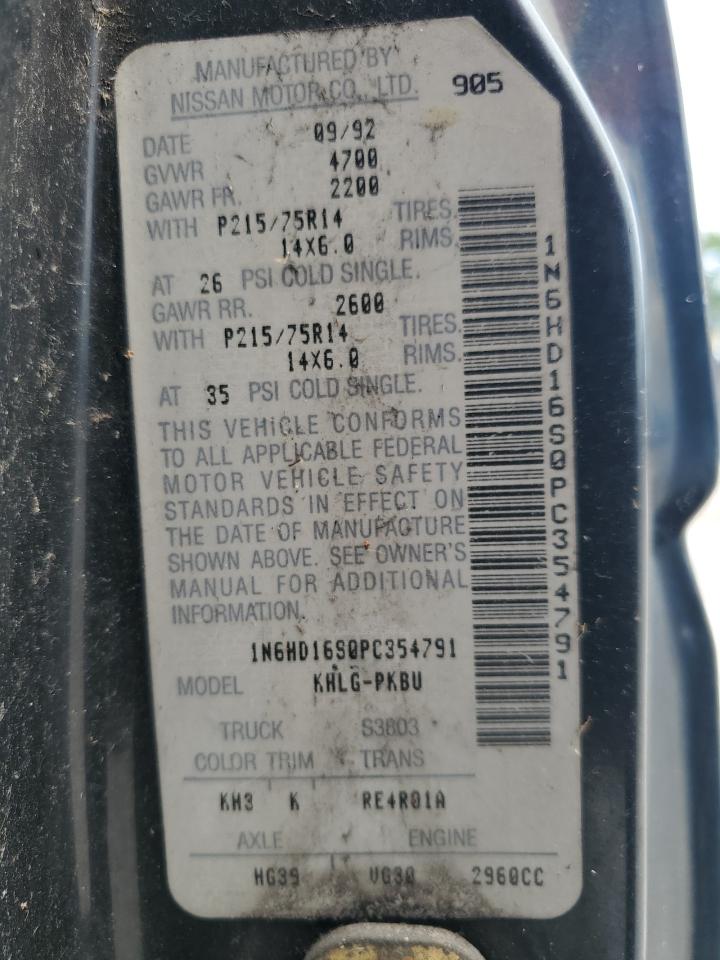 1993 Nissan Truck King Cab Se VIN: 1N6HD16S0PC354791 Lot: 62843095