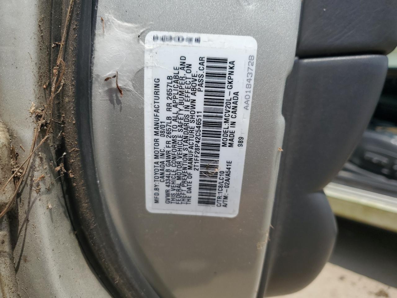 2002 Toyota Camry Solara Se VIN: 2T1FF28P42C546511 Lot: 62832865