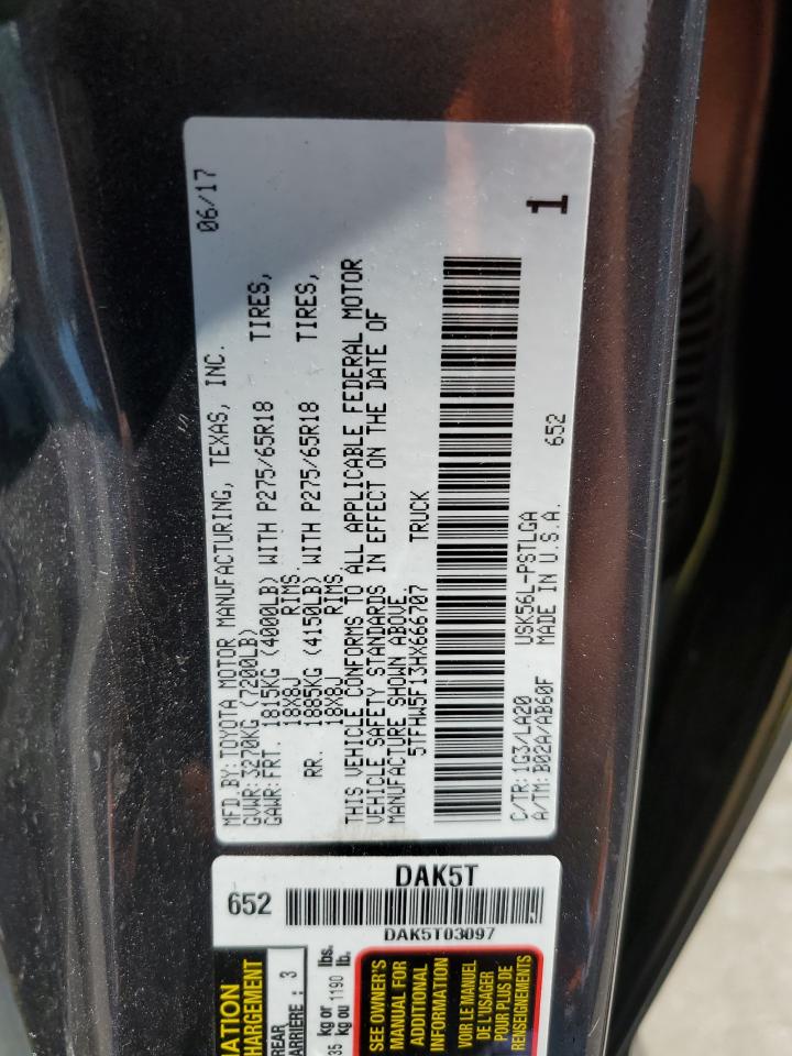 TOYOTA TUNDRA 2017 VIN 5TFHW5F13HX666707 фото 12