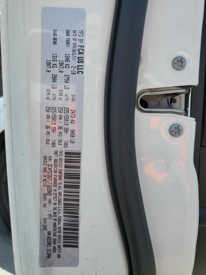 2018 Dodge Journey Sxt VIN: 3C4PDCBG7JT322802 Lot: 59688875