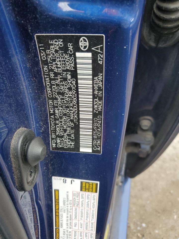 TOYOTA PRIUS 2011 VIN JTDKN3DU9B0297040 zdjęcie 13