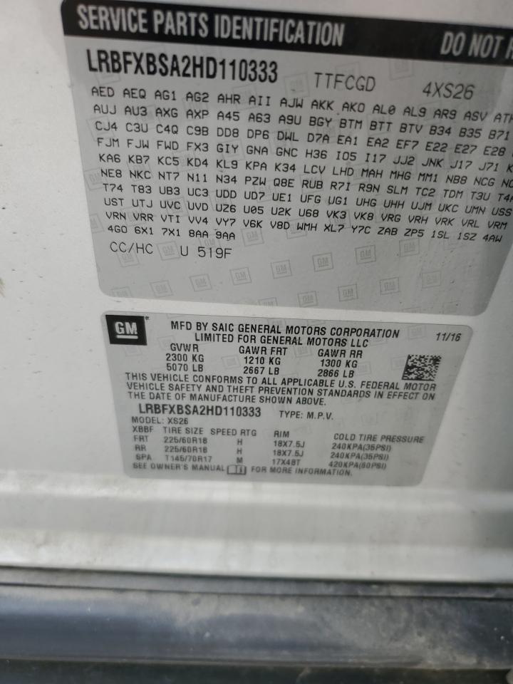 2017 Buick Envision Essence VIN: LRBFXBSA2HD110333 Lot: 60689615