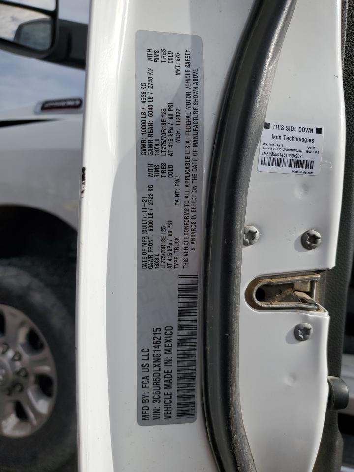 2022 Ram 2500 Big Horn/Lone Star VIN: 3C6UR5DLXNG146215 Lot: 62332875