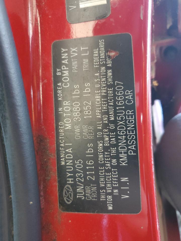 2005 Hyundai Elantra Gls VIN: KMHDN46DX5U166607 Lot: 61479695