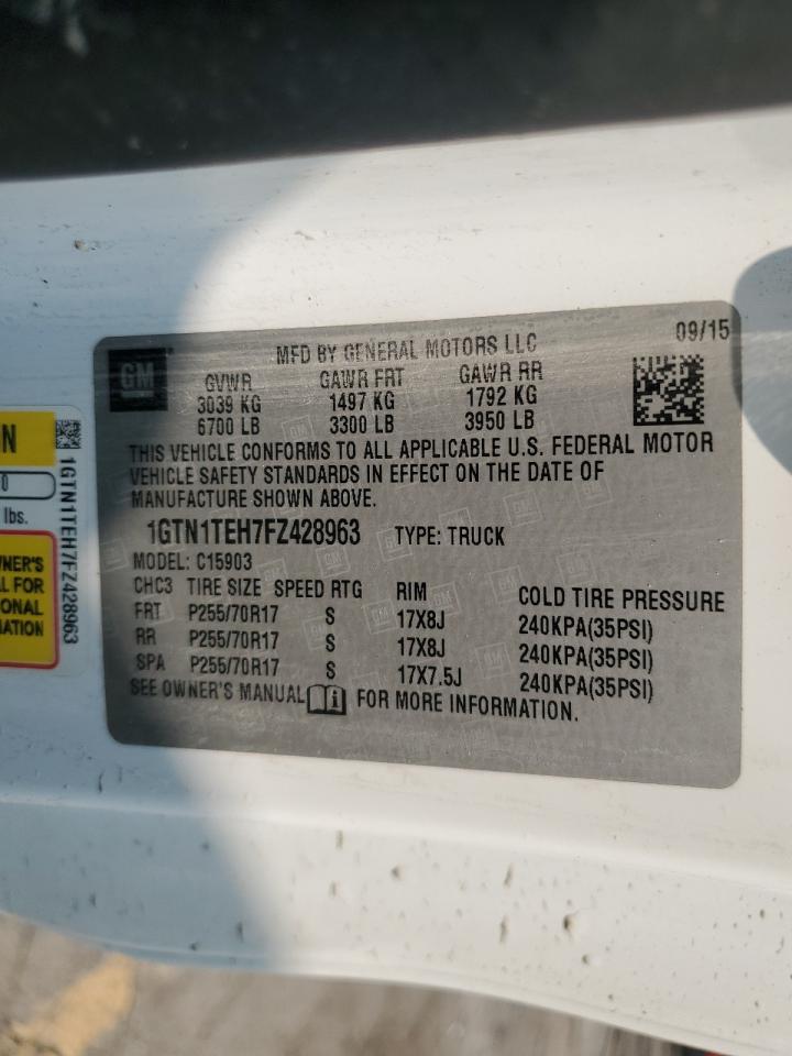 2015 GMC Sierra C1500 VIN: 1GTN1TEH7FZ428963 Lot: 59355965