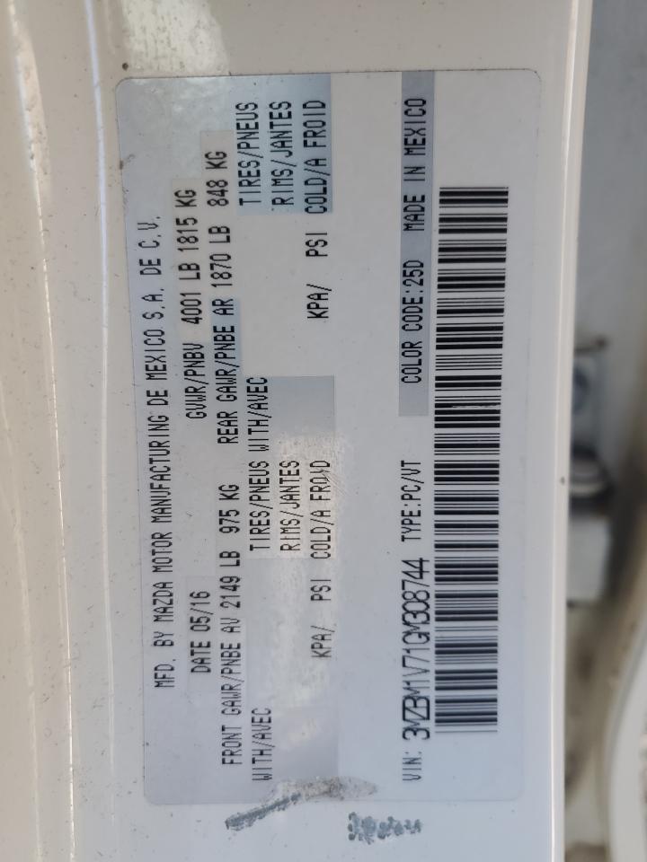 2016 Mazda 3 Touring VIN: 3MZBM1V71GM308744 Lot: 62653235