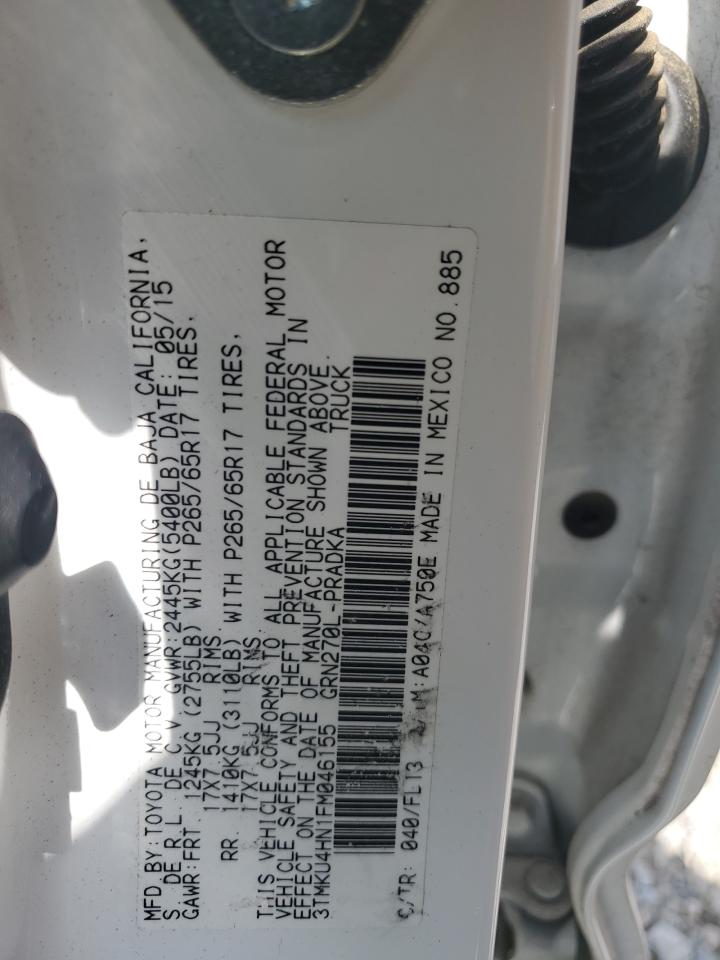 2015 Toyota Tacoma Double Cab Prerunner Long Bed VIN: 3TMKU4HN1FM046155 Lot: 62329475