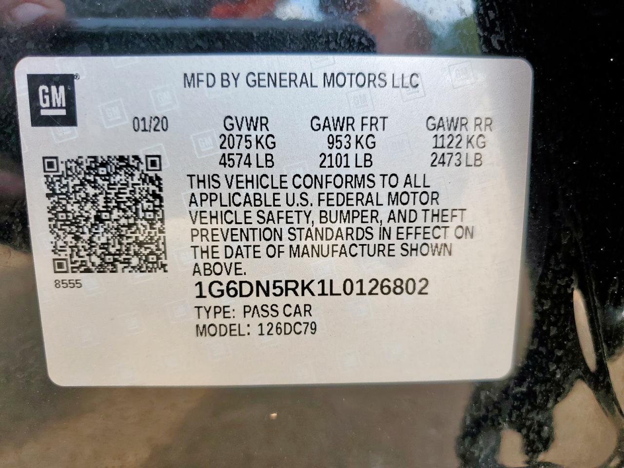 2020 Cadillac Ct5 Premium Luxury VIN: 1G6DN5RK1L0126802 Lot: 59813405