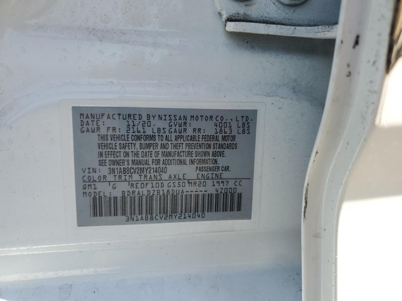 NISSAN SENTRA 2021 VIN 3N1AB8CV2MY214040 фото 12