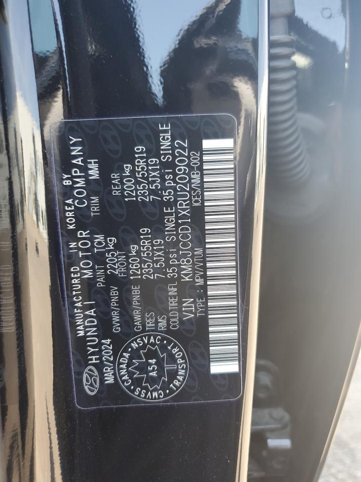 2024 Hyundai Tucson Sel Convenience VIN: KM8JCCD1XRU209022 Lot: 62733995