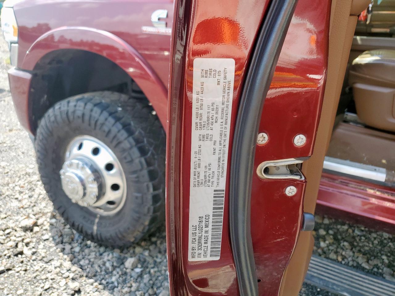 2020 Ram 3500 Longhorn VIN: 3C63RRNL1LG271618 Lot: 61066095