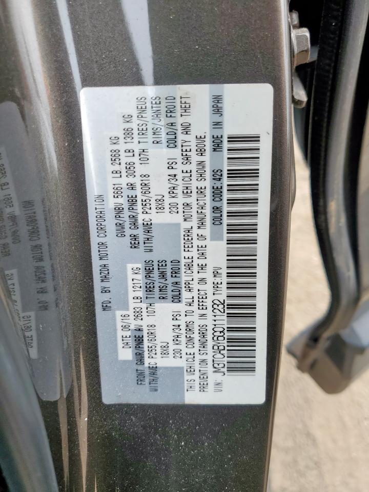 2016 Mazda Cx-9 Touring VIN: JM3TCABY6G0111232 Lot: 62694585