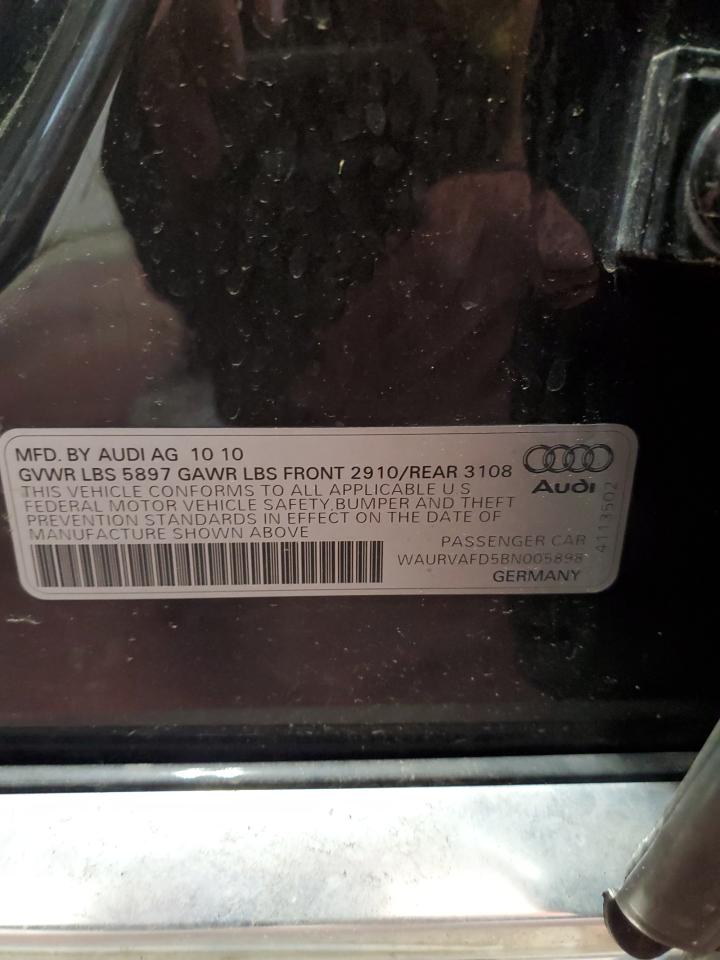 2011 Audi A8 L Quattro VIN: WAURVAFD5BN005898 Lot: 61433365