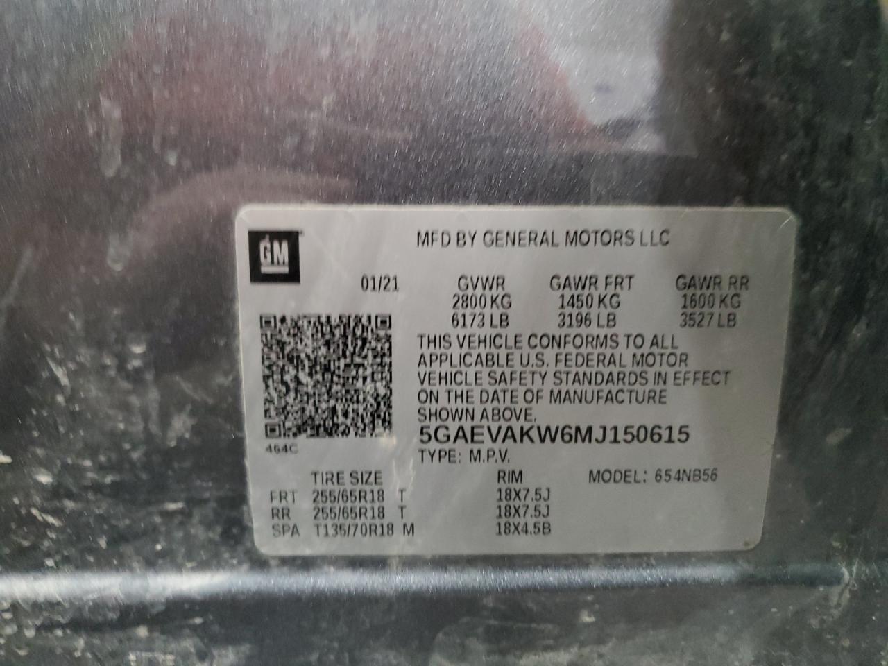 2021 Buick Enclave Essence VIN: 5GAEVAKW6MJ150615 Lot: 59670075